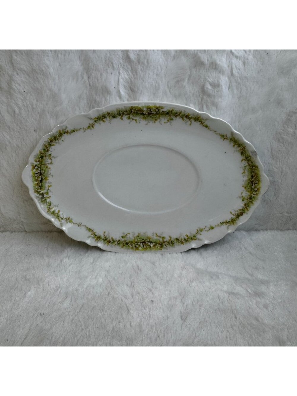 Theodore Haviland Limoges France Oval Serving Platter With Floral Garland 9.5"